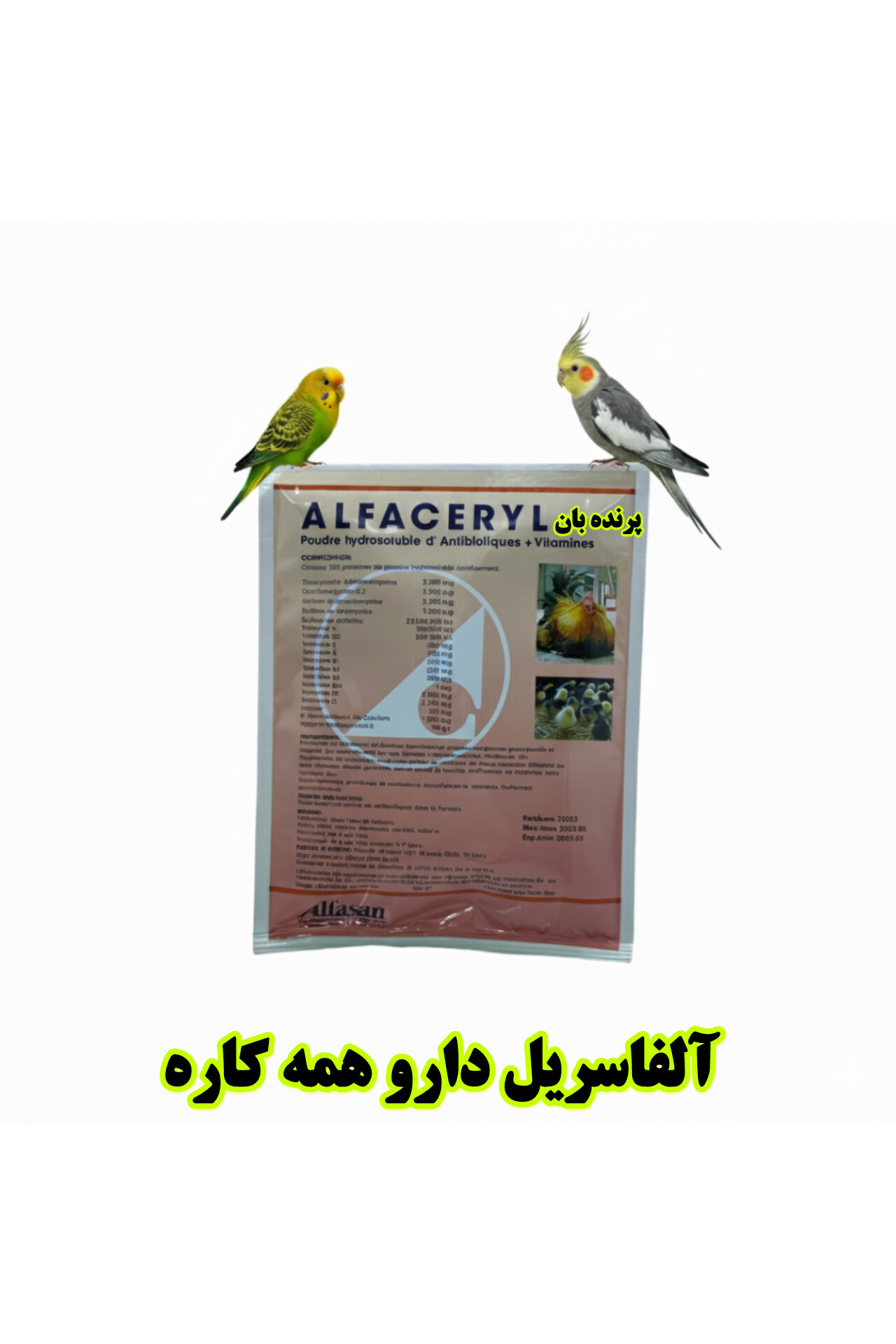 آلفاسریل Alfaceryl اصل | آنتیبیوتیک ترکیبی قوی برای درمان بیماریهای پرندگان زینتی – فروشگاه پرندهبان
